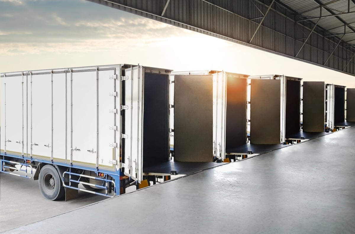 Trucks at loading dock